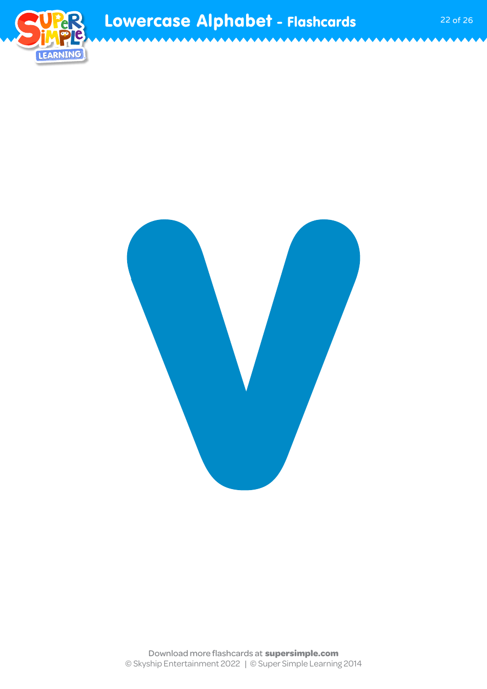 Lowercase English Alphabet Flashcards, Page 22