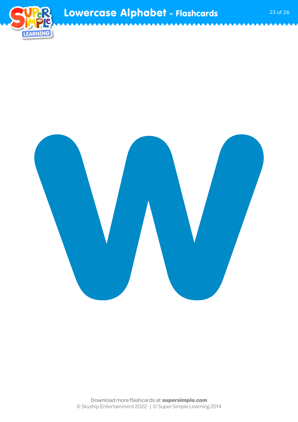 Lowercase English Alphabet Flashcards, Page 23