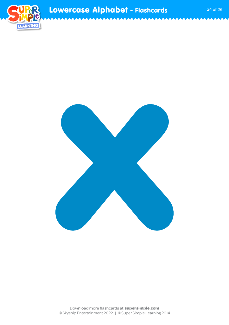 Lowercase English Alphabet Flashcards, Page 24