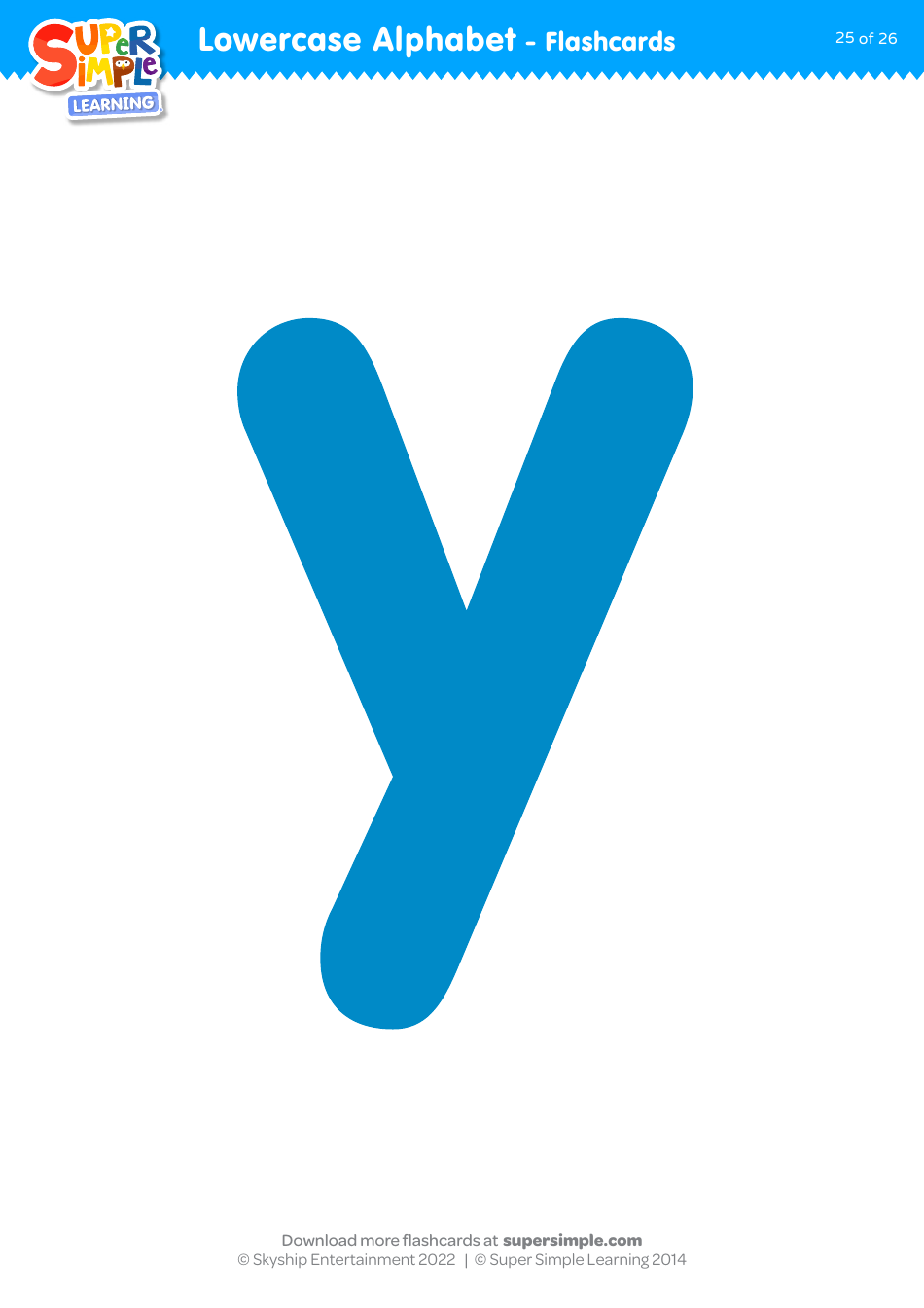 Lowercase English Alphabet Flashcards, Page 25