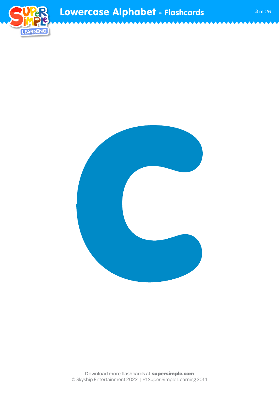 Lowercase English Alphabet Flashcards, Page 3