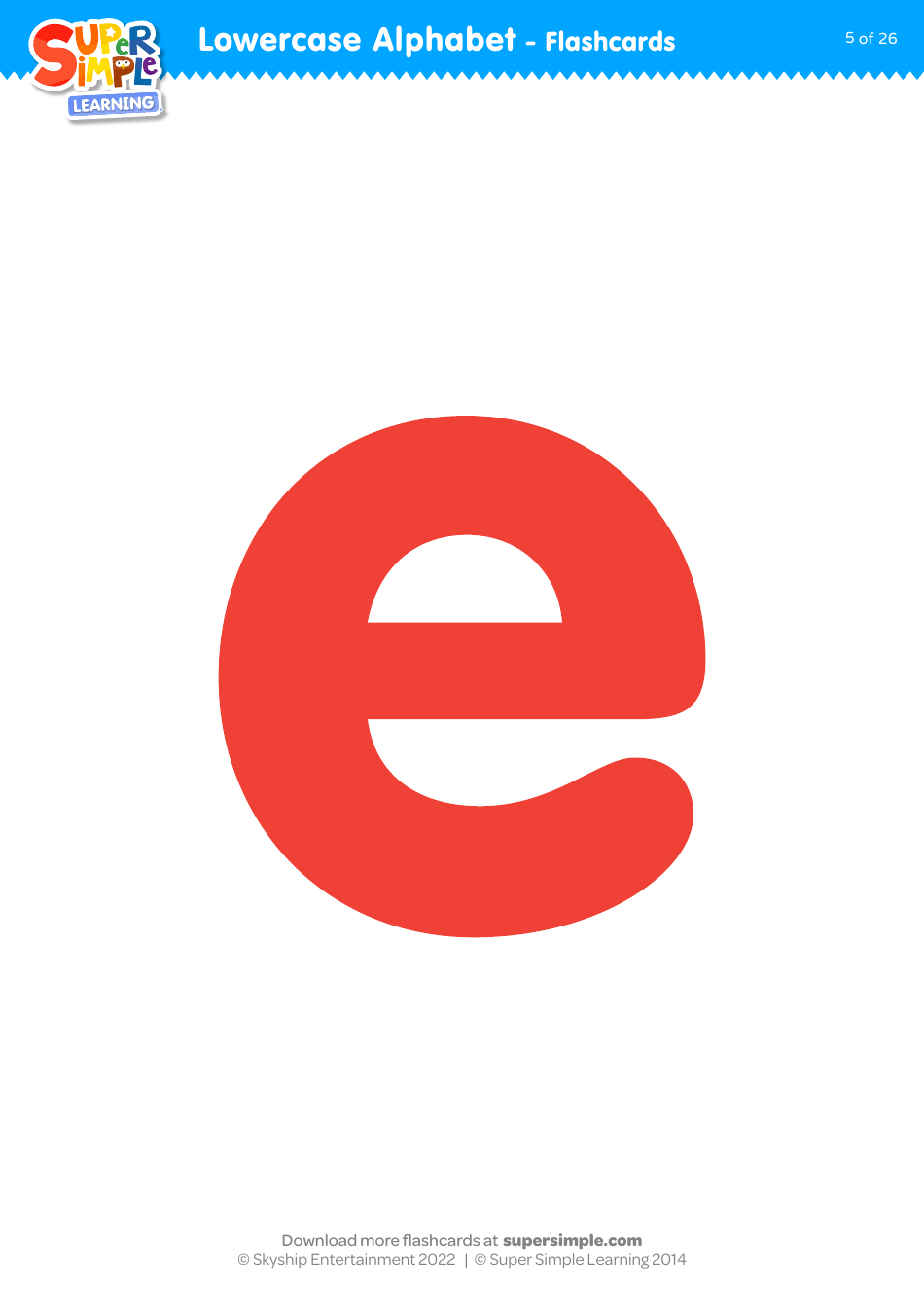 Lowercase English Alphabet Flashcards, Page 5