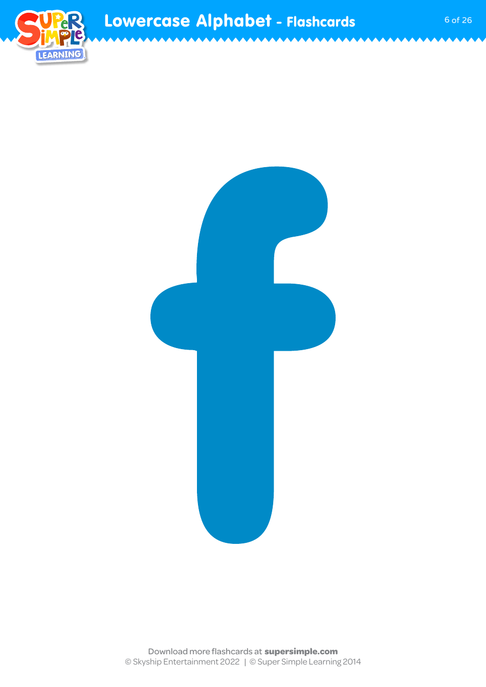 Lowercase English Alphabet Flashcards, Page 6