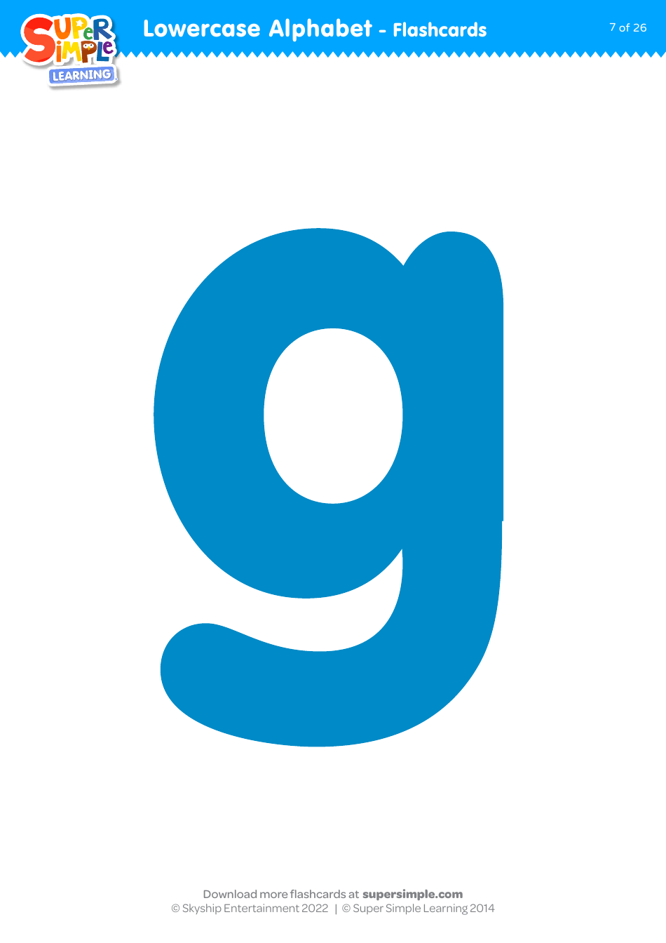 Lowercase English Alphabet Flashcards, Page 7