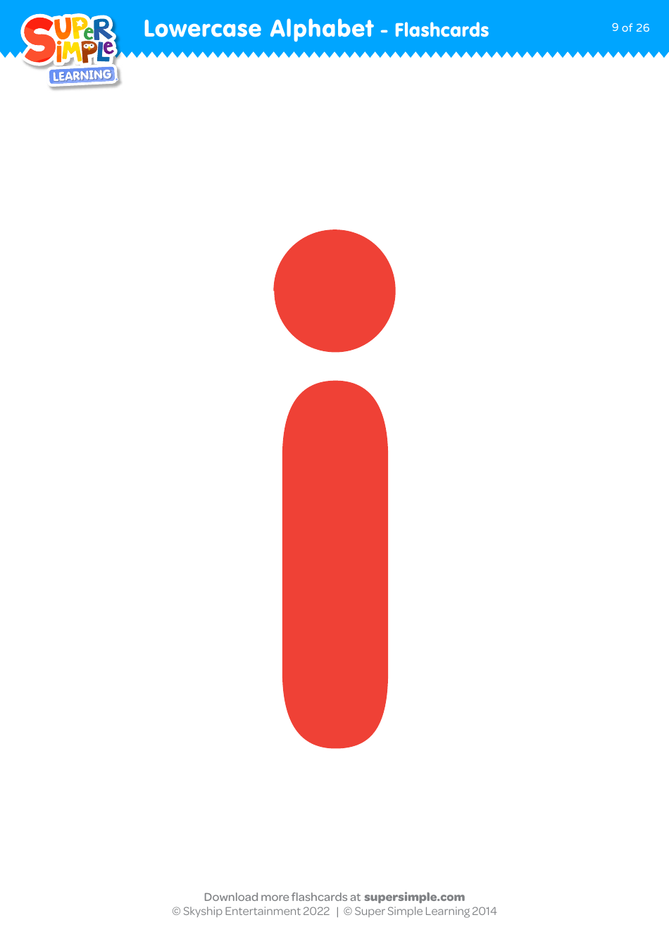 Lowercase English Alphabet Flashcards, Page 9