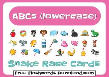 Document preview: Lowercase English Alphabet Snake Race Cards