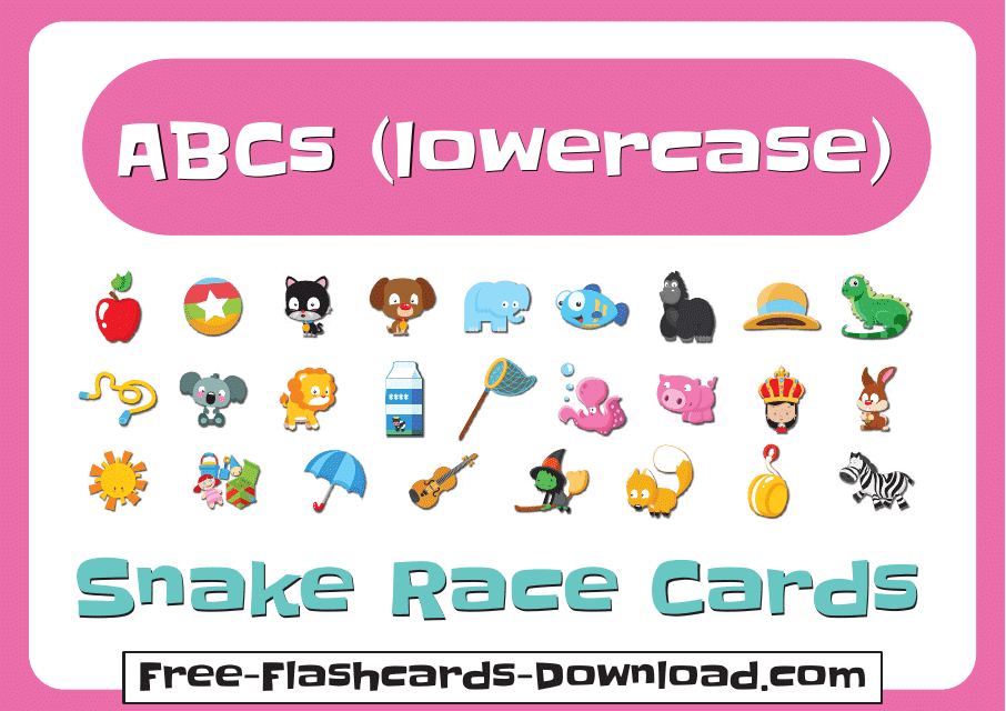 Lowercase English Alphabet Snake Race Cards