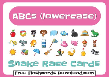 Lowercase English Alphabet Snake Race Cards