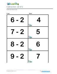 Math Facts Flashcards - Subtraction - Set of 2, 3, Page 2