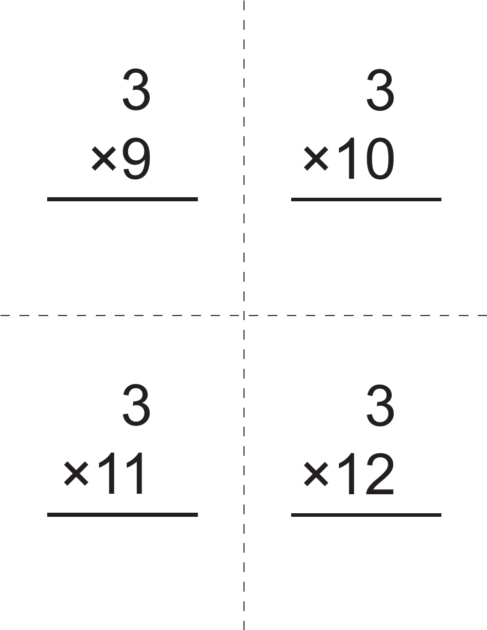 Multiplication Flashcards - Set of 3, Page 3