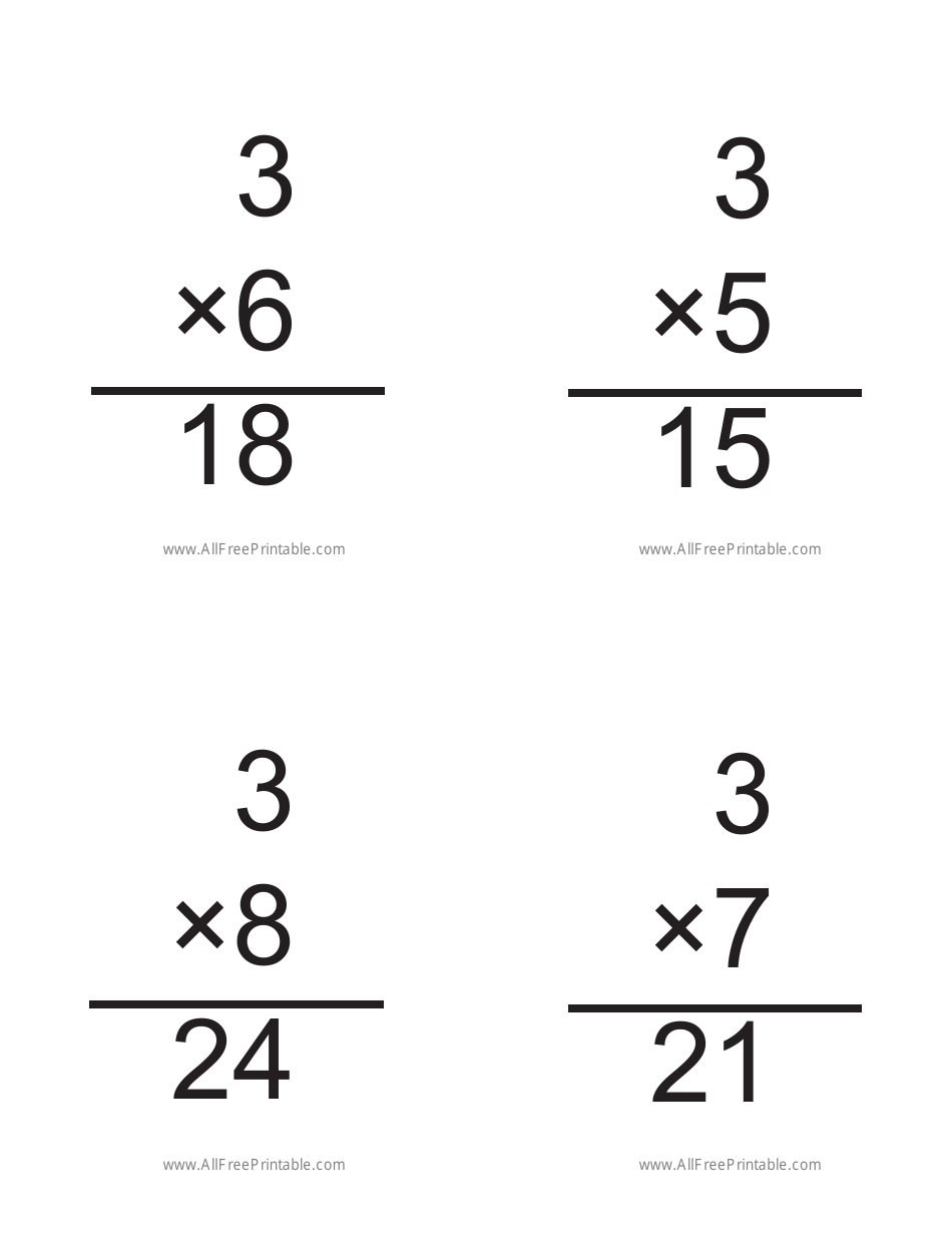 Multiplication Flashcards - Set of 3, Page 5