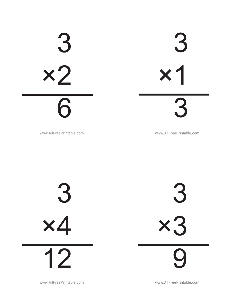 Multiplication Flashcards - Set of 3, Page 6