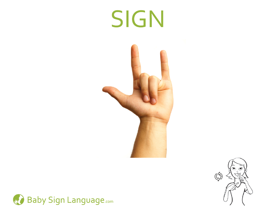 Baby Sign Language Flashcard - Sign, Page 1