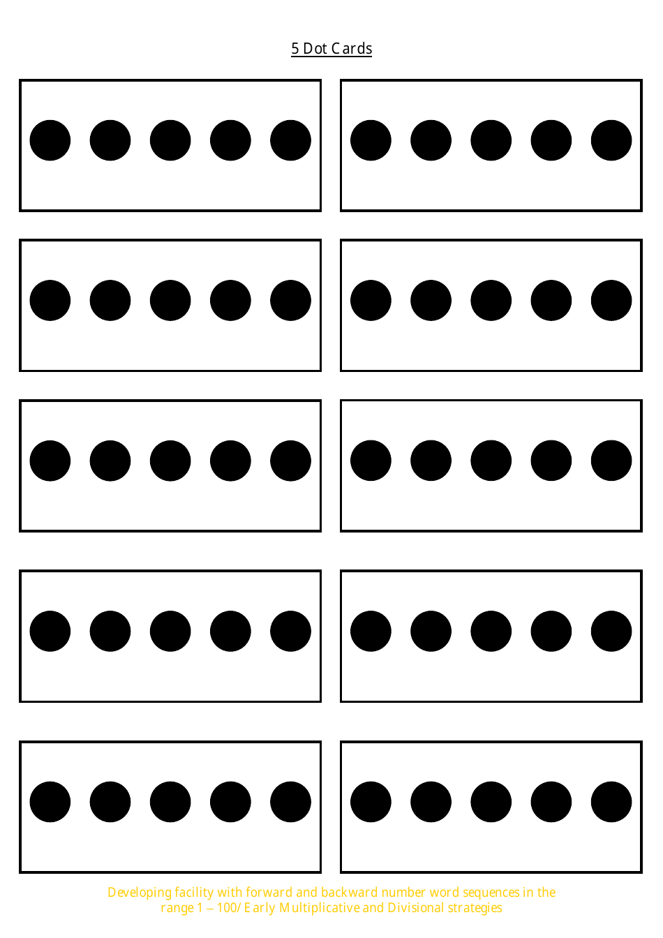 Five Dot Cards, Page 1