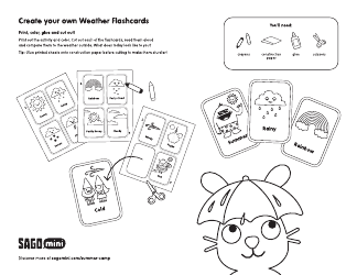 Weather Coloring Flashcards