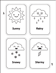 Weather Coloring Flashcards, Page 2
