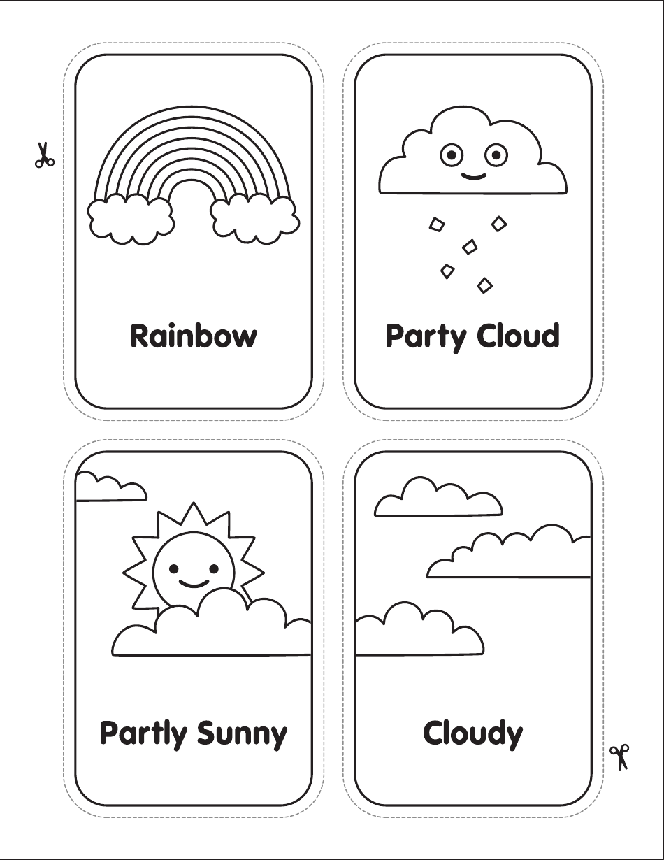 Weather Coloring Flashcards, Page 4