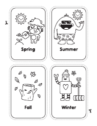 Weather Coloring Flashcards, Page 5