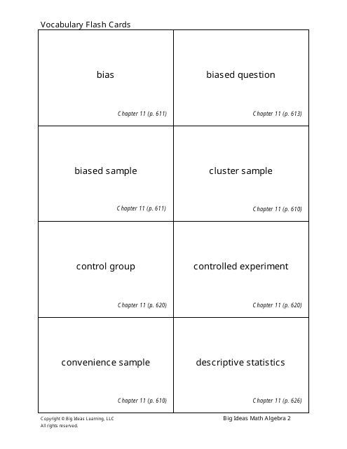 Math Vocabulary Flashcards - Statistics