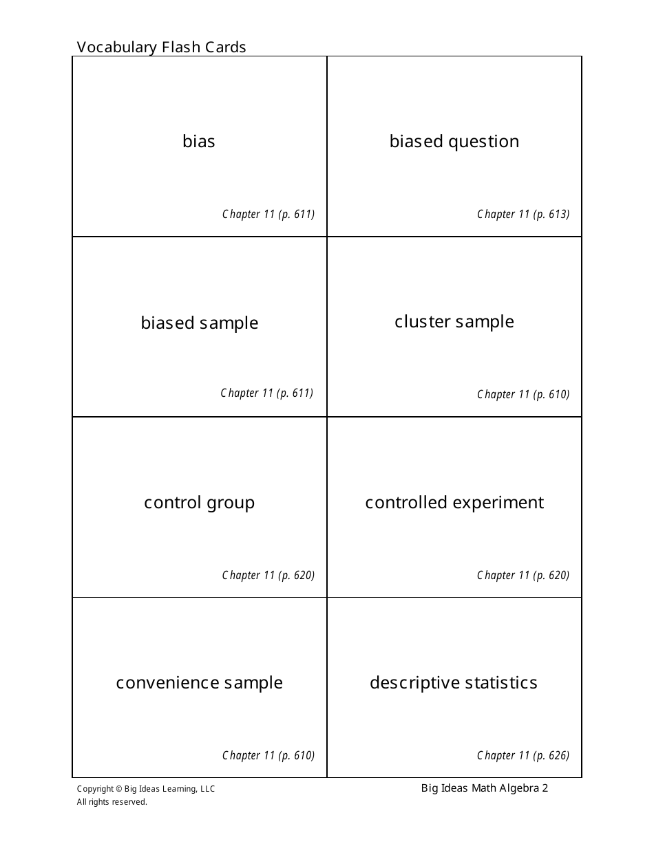 Math Vocabulary Flashcards Statistics Download Printable PDF