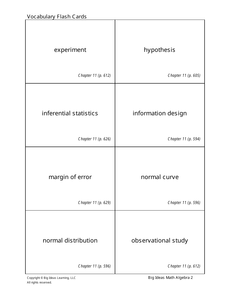 Math Vocabulary Flashcards - Statistics, Page 3