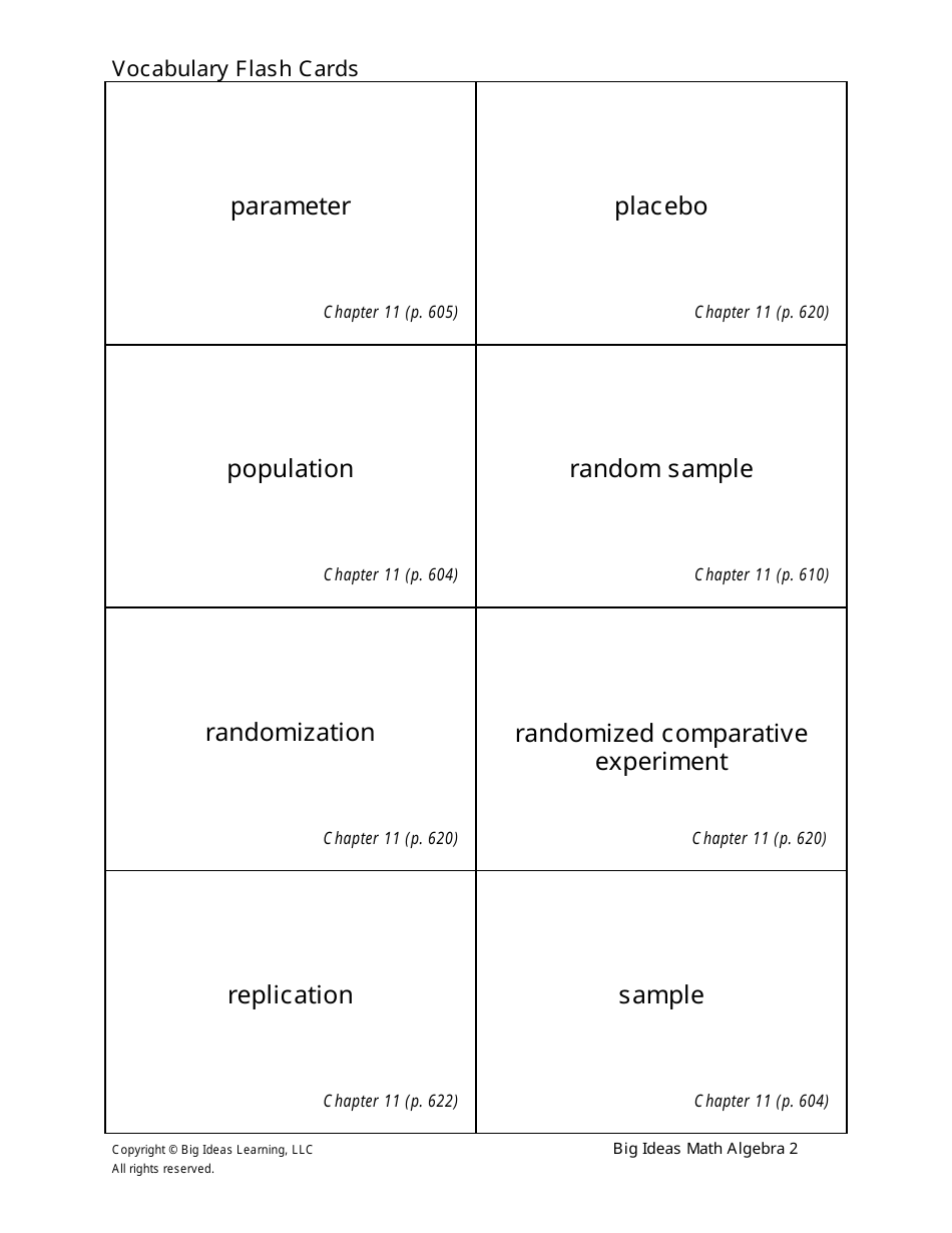 Math Vocabulary Flashcards - Statistics Download Printable PDF ...