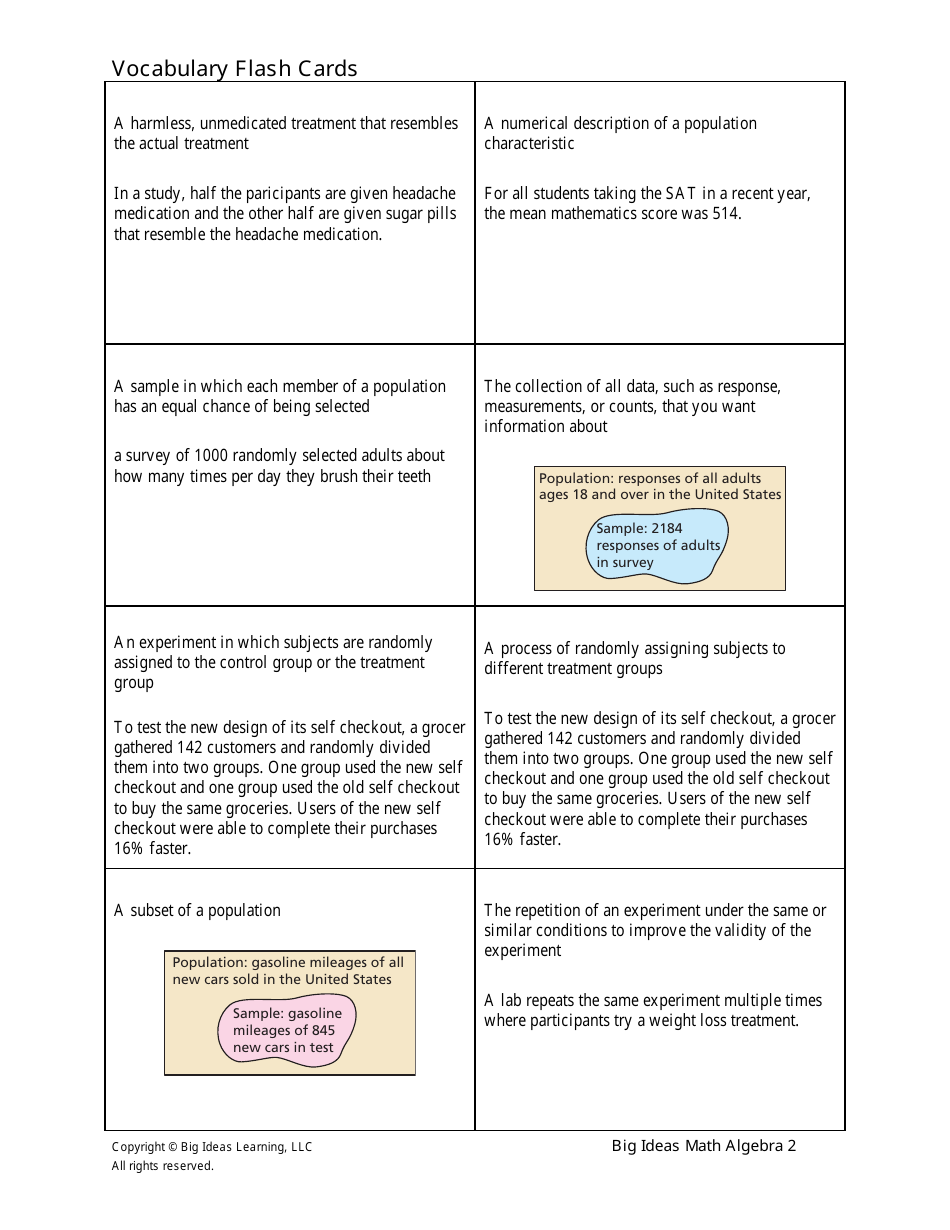 Math Vocabulary Flashcards - Statistics Download Printable PDF ...
