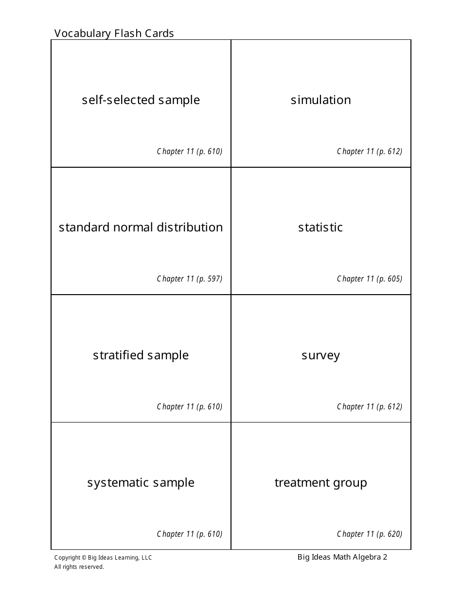Math Vocabulary Flashcards - Statistics, Page 7