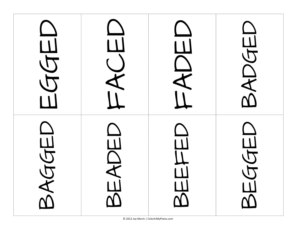 Musical Alphabet Word Flashcards, Page 6