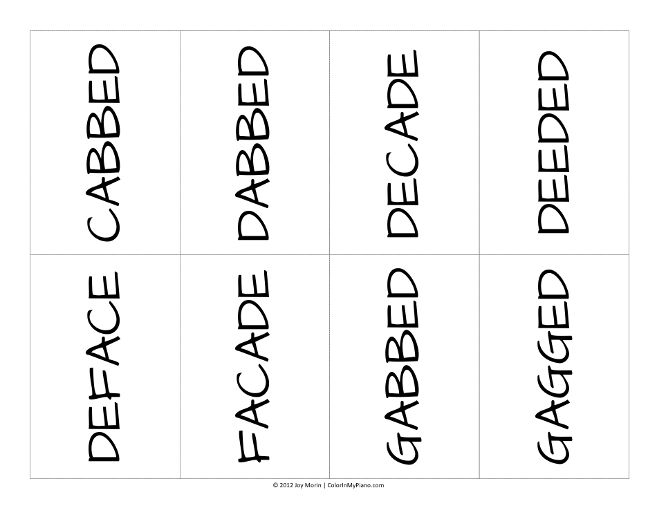 Musical Alphabet Word Flashcards, Page 7