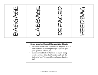 Musical Alphabet Word Flashcards, Page 8
