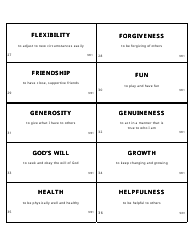 Personal Values Card Templates, Page 4