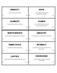 Personal Values Card Templates, Page 5