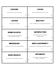Personal Values Card Templates, Page 6