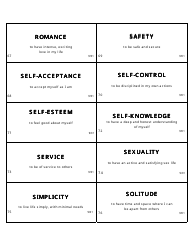 Personal Values Card Templates, Page 8