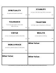 Personal Values Card Templates, Page 9