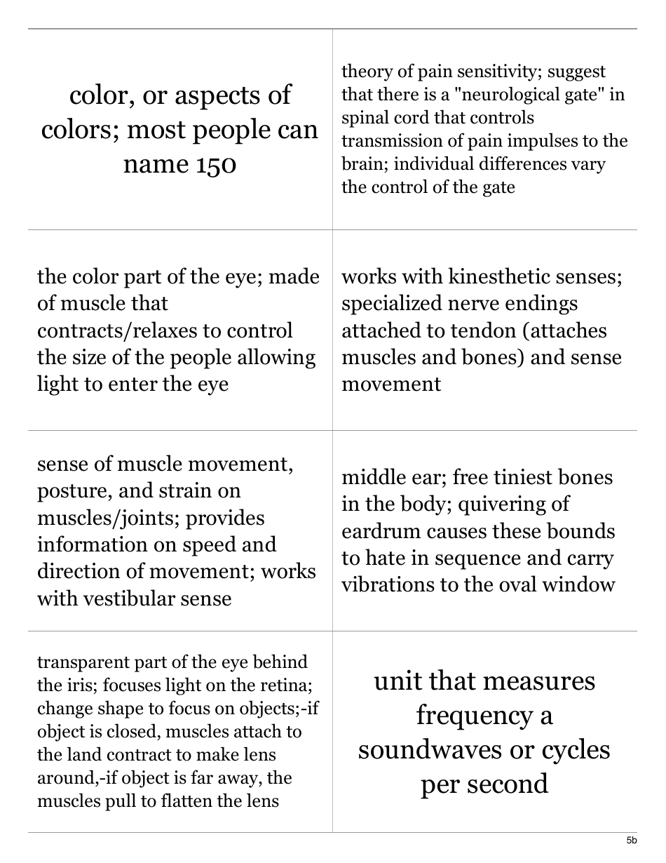 Psychology Terms Flashcards - Sensation  Perception, Page 10