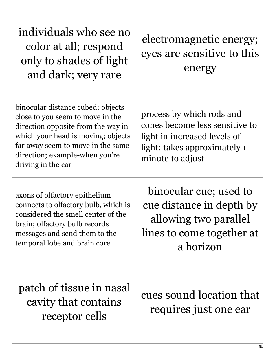 Psychology Terms Flashcards - Sensation  Perception, Page 12