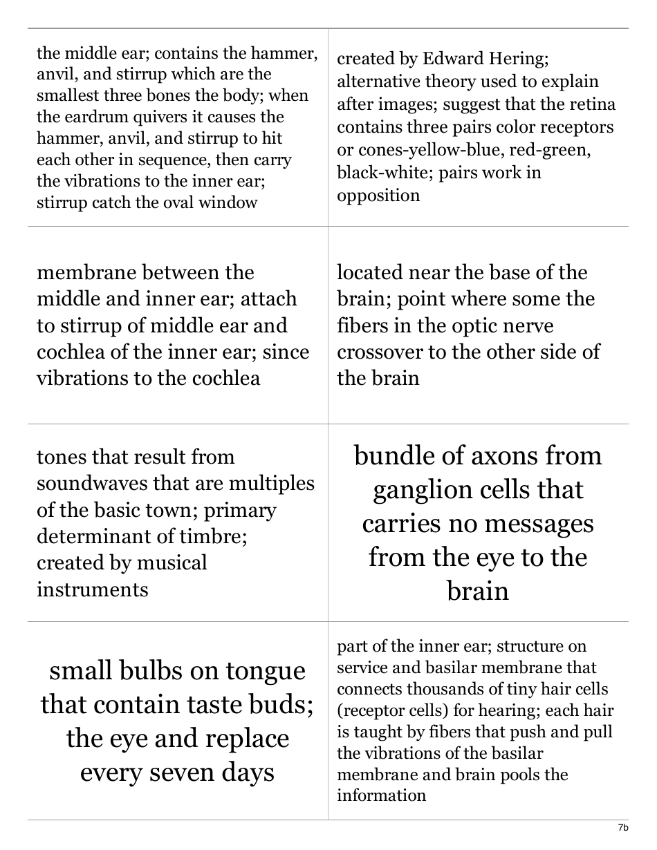 Psychology Terms Flashcards - Sensation  Perception, Page 14