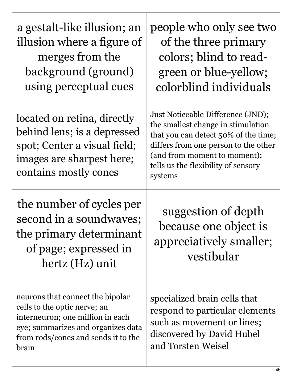 Psychology Terms Flashcards - Sensation  Perception, Page 8