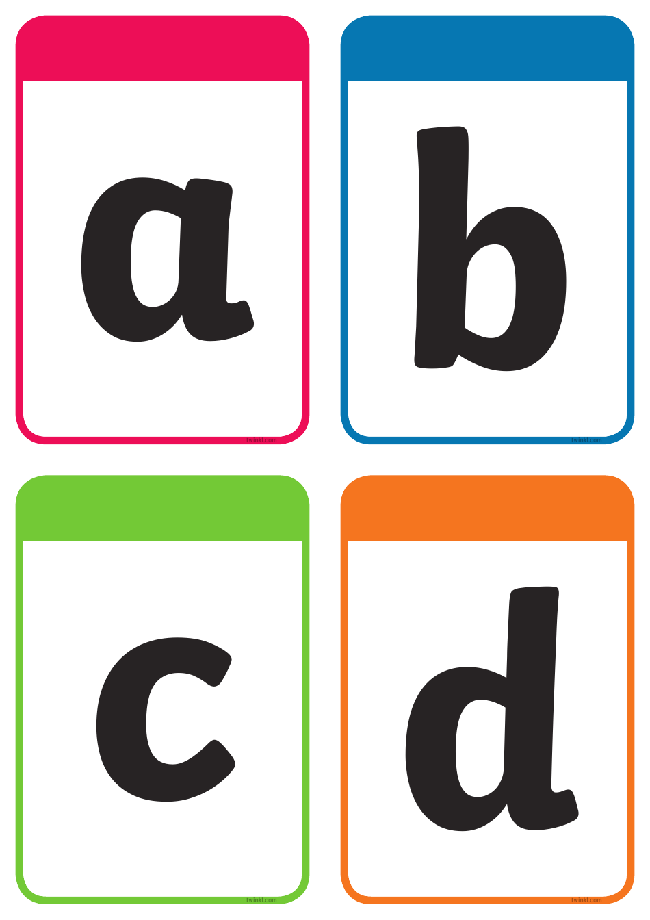 Lowercase Letters Flashcards, Page 1