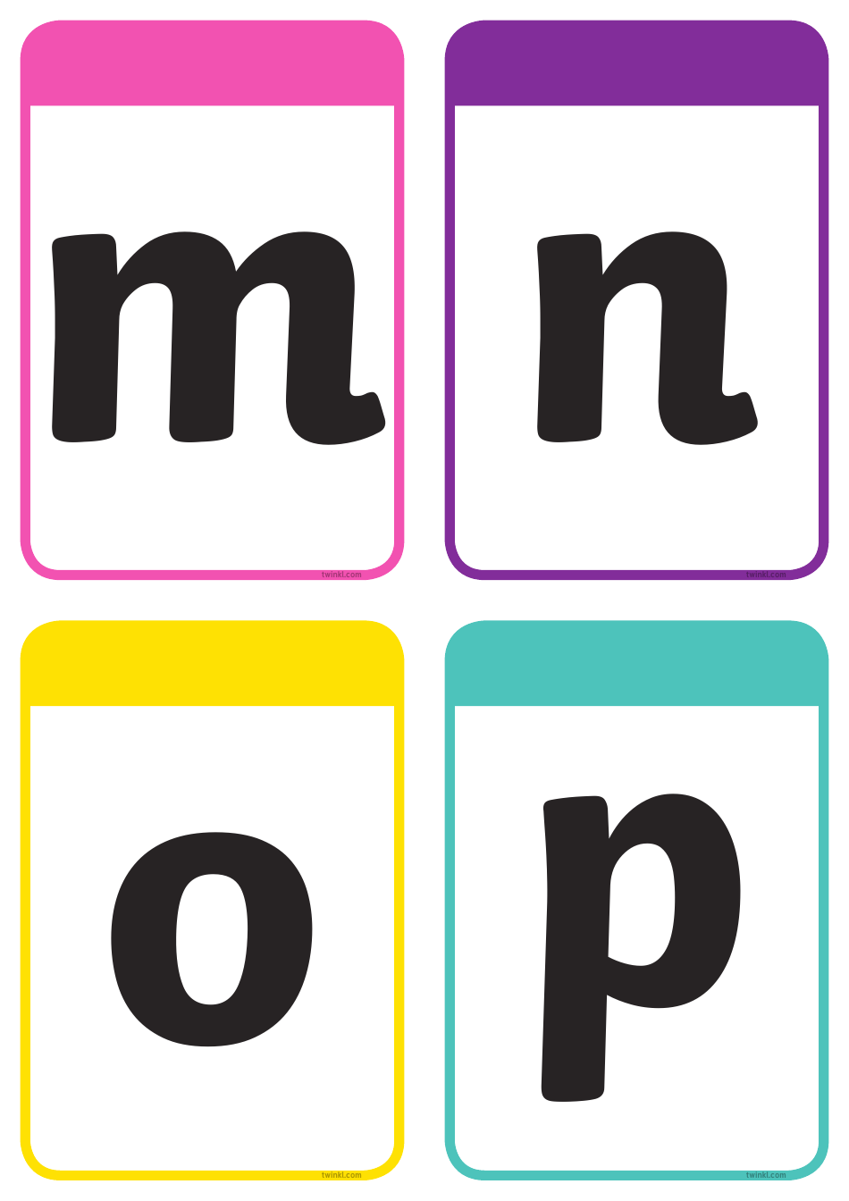 Lowercase Letters Flashcards, Page 4
