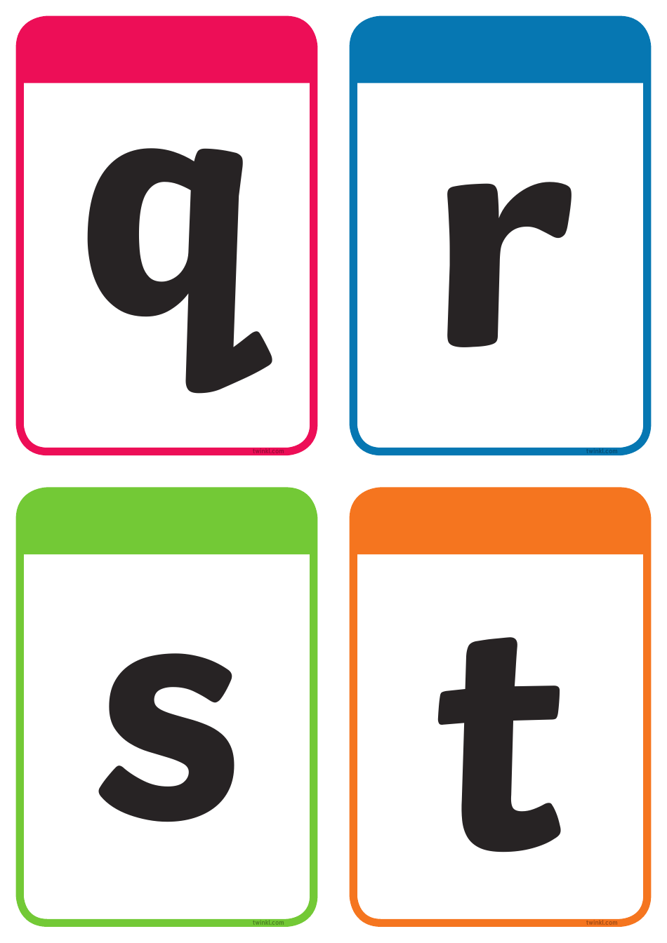 Lowercase Letters Flashcards, Page 5