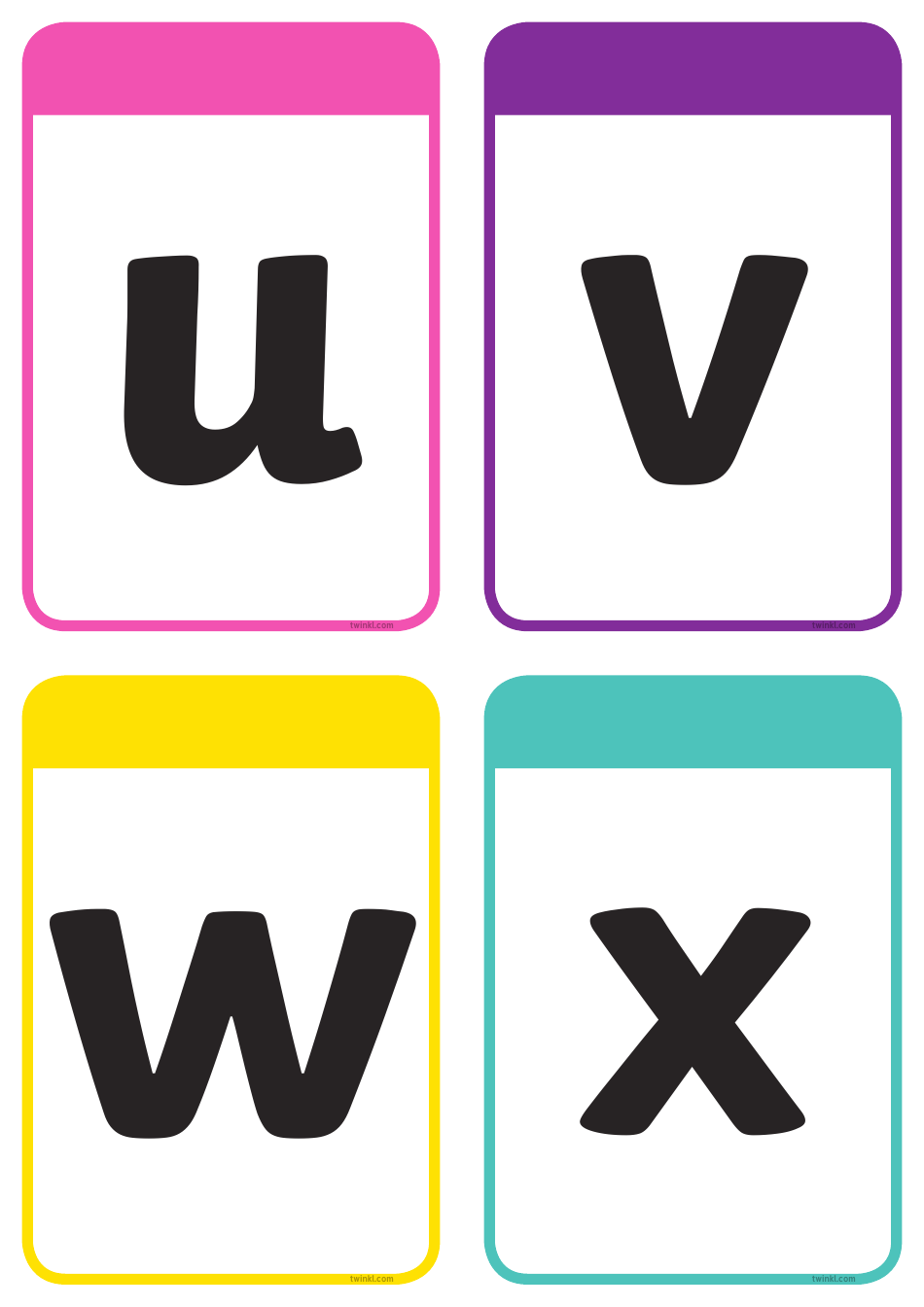 Lowercase Letters Flashcards, Page 6