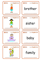 English Flashcards - Family Members, Page 2