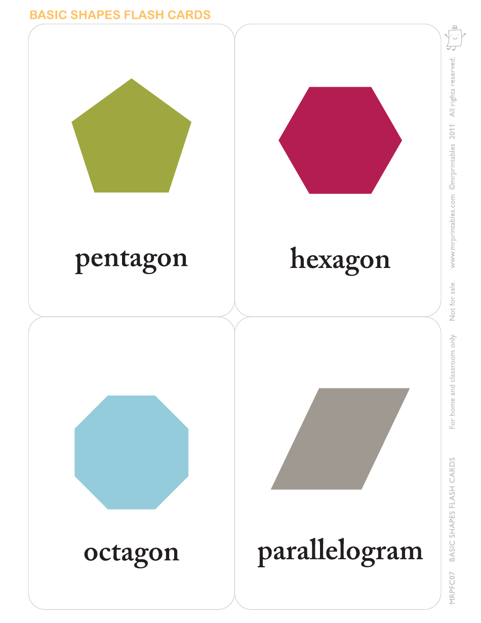 Basic Shapes Flash Cards, Page 3