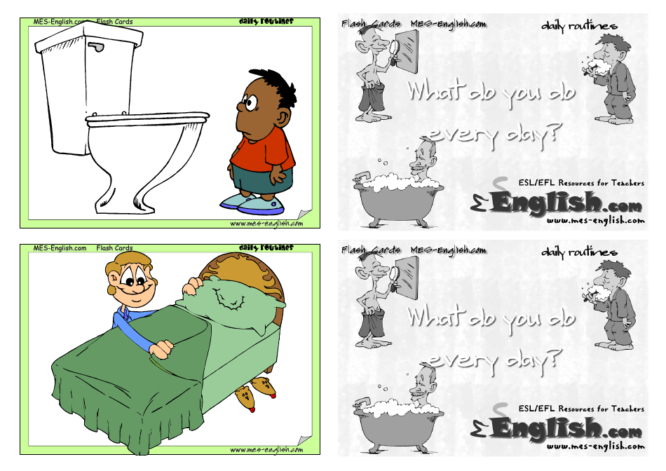 English Flashcards - Daily Routines, Page 5
