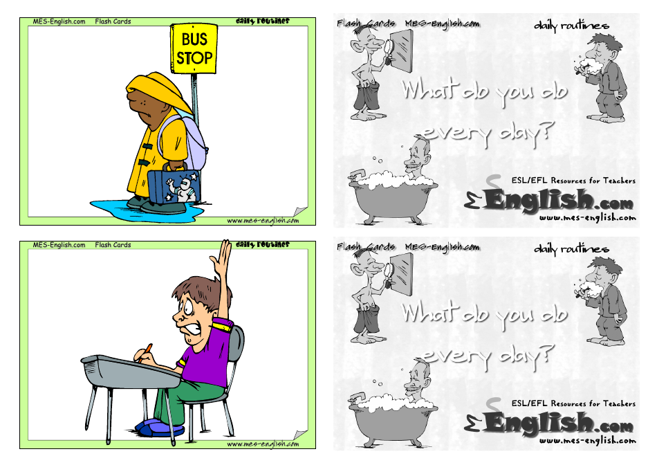 English Flashcards - Daily Routines, Page 6