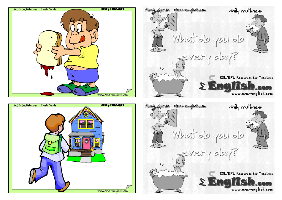 English Flashcards - Daily Routines, Page 7