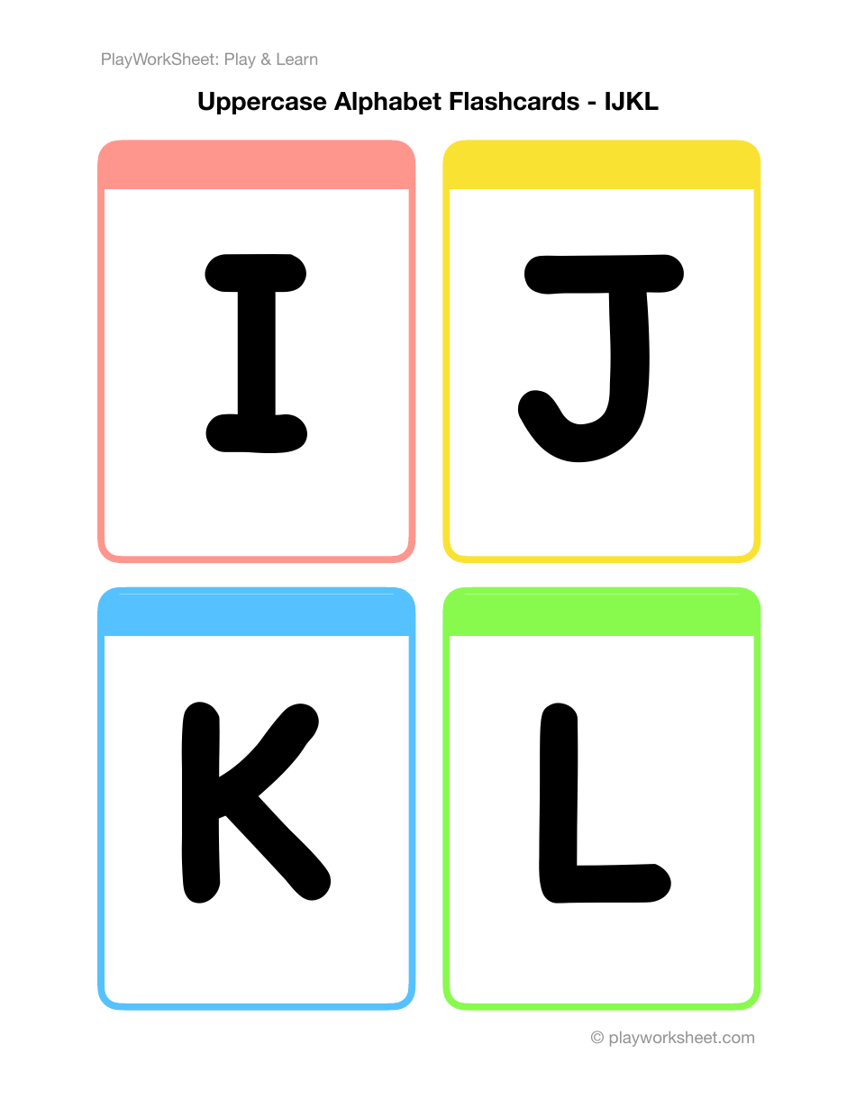 Uppercase English Alphabet Flashcards - Playworksheet: Playlearn, Page 3